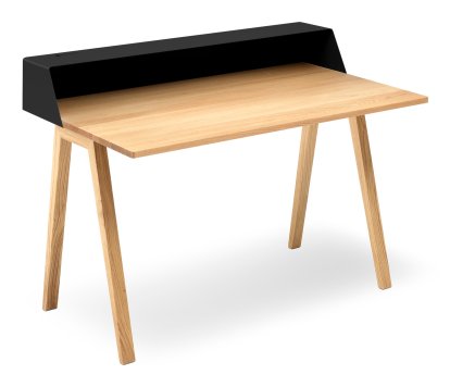 PS04 / PS05 Secretary, W 120 x D 75 cm (PS05), Deep black (RAL 9005), Oiled oak, Without power box