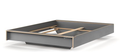 Flai Bed, 160 x 200, Without headboard, CPL anthracite, Without slatted frame