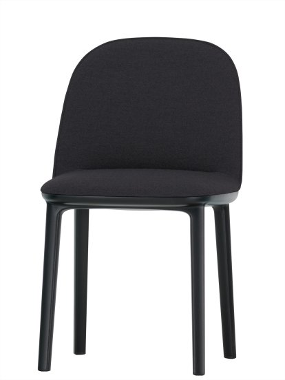 Softshell Side Chair, Dark grey/nero, Felt pads for hard floor surfaces