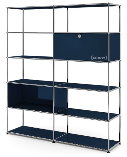 USM Haller Living Room Shelf L, Steel blue RAL 5011