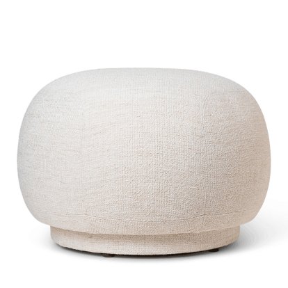 Rico Pouf, Fabric Bouclé - Off-White