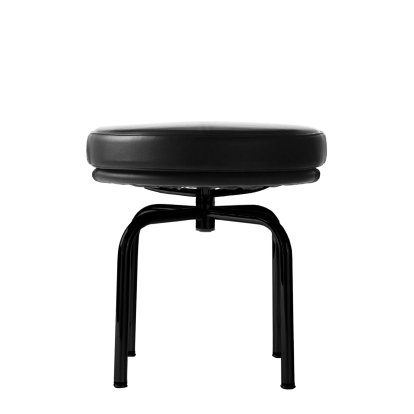 8 Tabouret tournant, Matt black lacqured, Leather Scozia, Graphite black