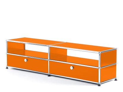 USM Haller TV-Board with Extension Doors, Pure orange RAL 2004