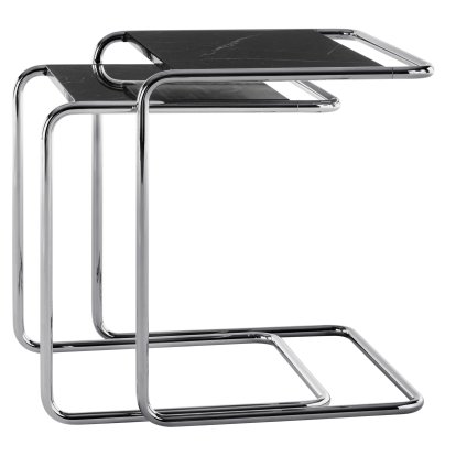 JS . Thonet - Side Table Set B 97 Serious, Serious 05 - nero marquina marmor