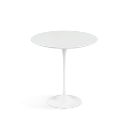 Saarinen Round Side Table, 51 cm, White, Laminate white