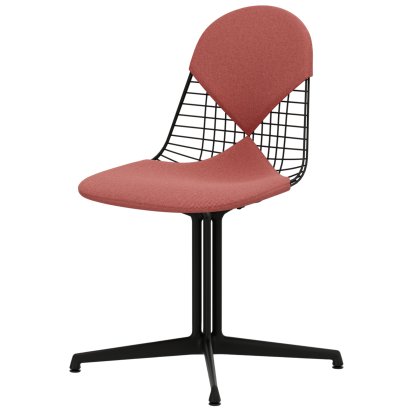 Wire Chair DKL, Coated basic dark, Seat and backrest cushion (Bikini), Poppy red / ivory