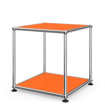 USM Haller Side Table 35, Both panels metal, Pure orange RAL 2004