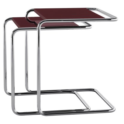 JS . Thonet - Side Table Set B 97 Serious, Serious 02 - graphite ruby red