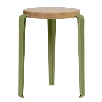 Lou Stool, Solid Wood, Solid oak, Khaki green