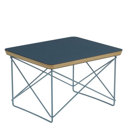 Occasional Table LTR , Linoleum smoke blue, Powder-coated sky blue