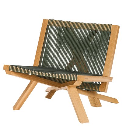 Volkshaus Lounge Chair, Oak natural / Forest green cord