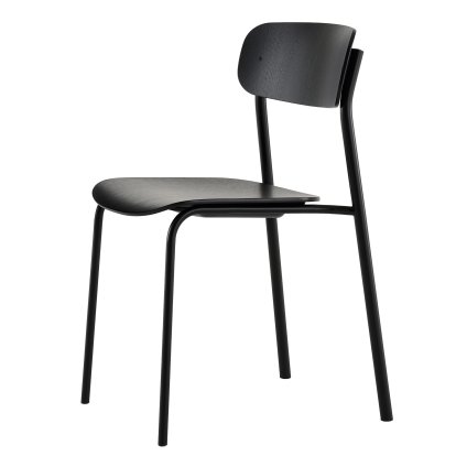 S 243 Chair, Deep Black (RAL 9005), Oak stained black (TP 29)