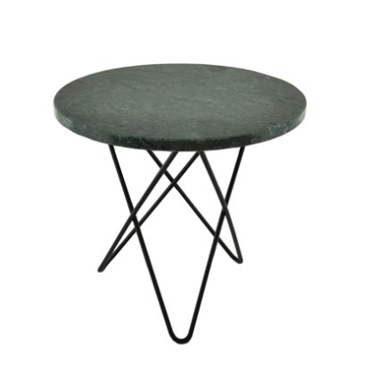 Mini O Table, Green Indio, Steel, black powder-coated