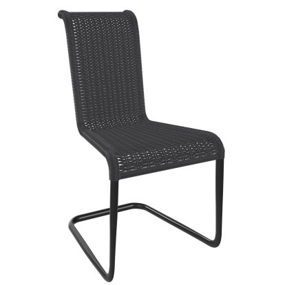 B20 Chair, Wickerwork II, Anthracite, Black