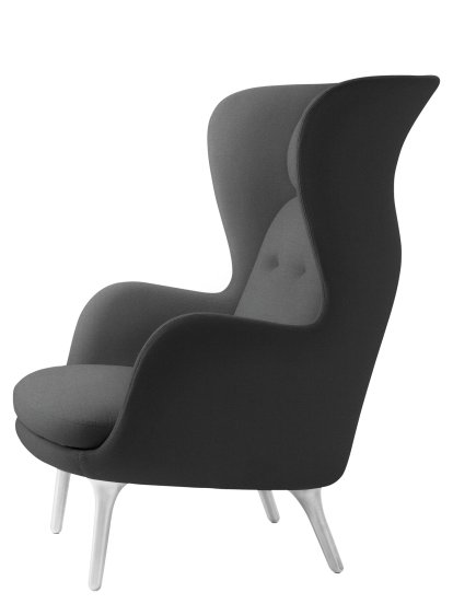 Ro Lounge Chair, Christianshavn 1172 - Grey Uni, Without footstool