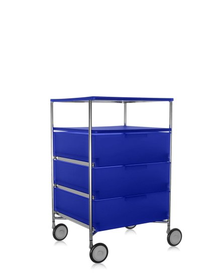 Mobil Container, 3 Drawers - 1 Compartment, Opal, Cobalt blue