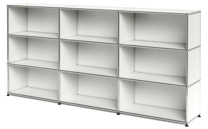 USM Haller Highboard XL, Customisable, Pure white RAL 9010, Open, Open, Open