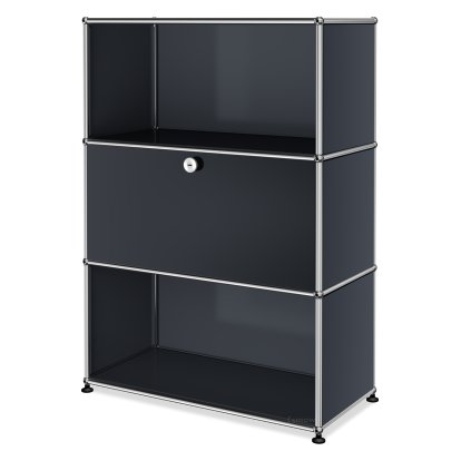 USM Haller Highboard M with 1 Drop-down Door, Anthracite RAL 7016