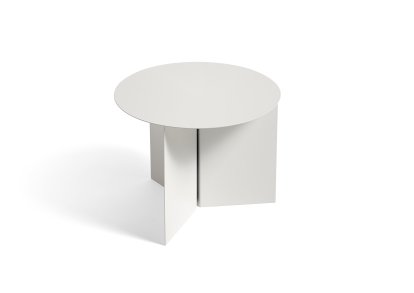 Slit Side Table, Steel, H 35,5 x Ø 45 cm, White powder coated