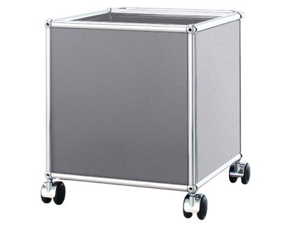 USM Haller Mobile Pedestal for Kids, USM matte silver, H 43 x W 38 x D 38 cm