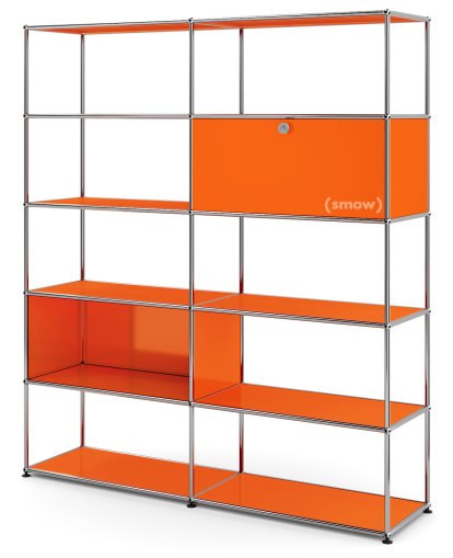 USM Haller Living Room Shelf L, Pure orange RAL 2004