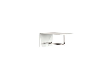 Unu wall coat rack, With rod, With 2 hooks, White matt / polished stainless steel 