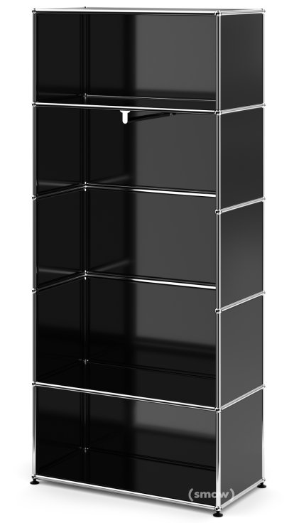 USM Haller Clothes Rack M with Rail, Model 1, Graphite black RAL 9011