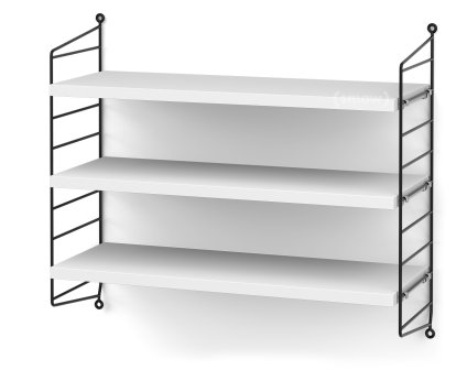 String System Shelf S, 20 cm, Black, White lacquered