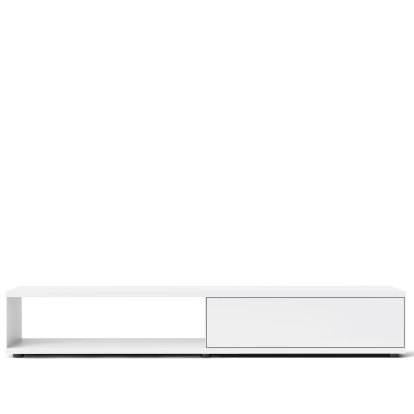 Flow Q Lowboard, 200 cm, 33,6 cm (drawer), White