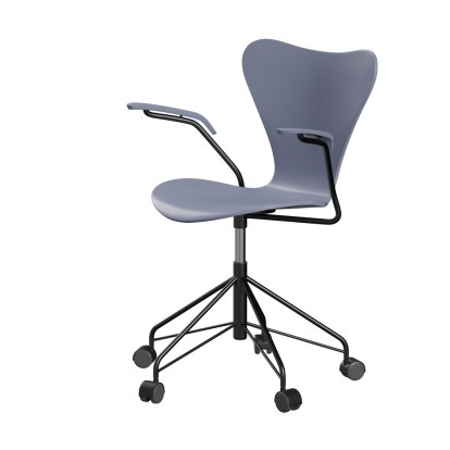 Series 7 Swivel Chair 3117 / 3217 New Colours, With armrests, Lacquer, Lavender blue, Black