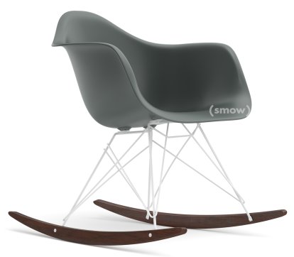 Eames Plastic Armchair RE RAR, Granite grey, Coated white, Dark maple