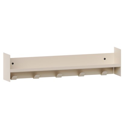 Pli Wall Shelf Slim, 60 cm, Cream white, With hooks