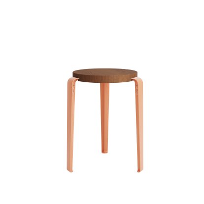 Lou Stool, Solid Wood, Tinted oak, Ash pink