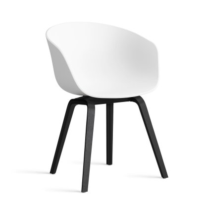 About A Chair AAC 22 Armchair, White 2.0, Black lacquered oak