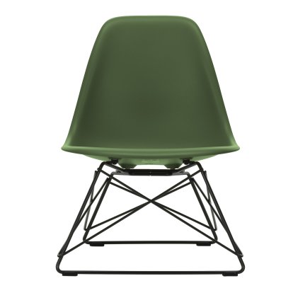 Eames Plastic Side Chair RE LSR, Forest, Without upholstery, Powder-coated basic dark