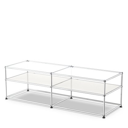 USM Haller side table Type 1, Glass, Pure white RAL 9010