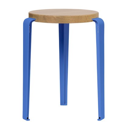 Lou Stool, Solid Wood, Solid oak, Azure Blue
