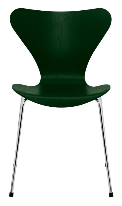 Series 7 Chair 3107, Coloured ash, Evergreen, Chrome