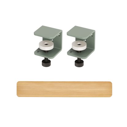 Tiptoe Wall Shelf, Solid Oak, Wall shelf 120 cm, Eucalyptus grey