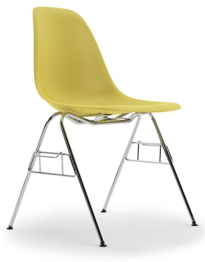 Eames Plastic Side Chair DSS / DSS-N, Citron, Without upholstery, Without upholstery, With linking element (DSS)