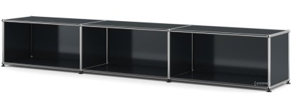 USM Haller Lowboard XL, Customisable, Anthracite RAL 7016, Open, 35 cm