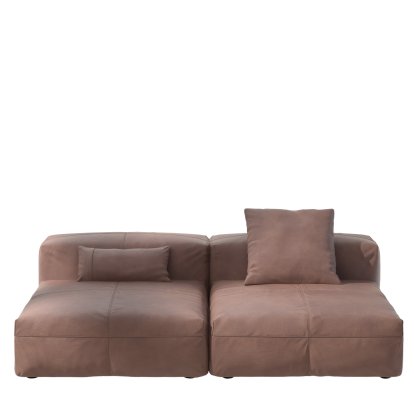 Vetsak Sofa Set 1, L, Leather - Stone, With cushions