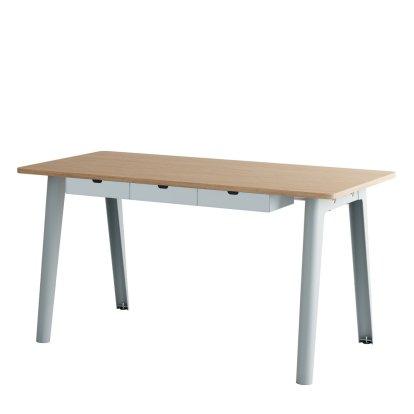 New Modern Desk, Metal/wood, 150 x 70 cm, With storage module, Pale blue