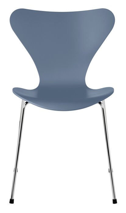 Series 7 Chair 3107, Lacquer, Dusk blue, Chrome