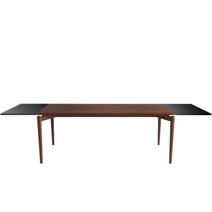 PUREdinner Table, 190 x 85 cm, Oiled walnut, With 2 black MDF extension boards (L 190-290 cm)