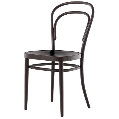 214 / 214 M Chair, Without armrests, Black stained beech, Moulded plywood seat