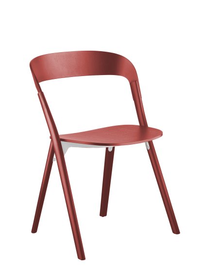 Pila Chair, Red lacquered ash