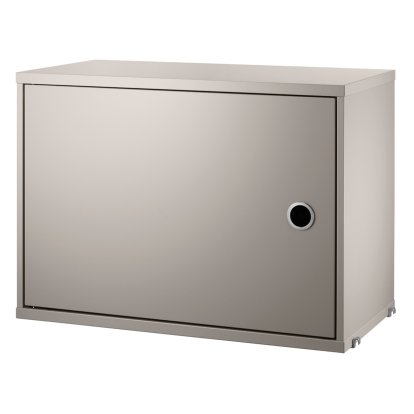 String System Cabinet with swing door, Beige lacquered