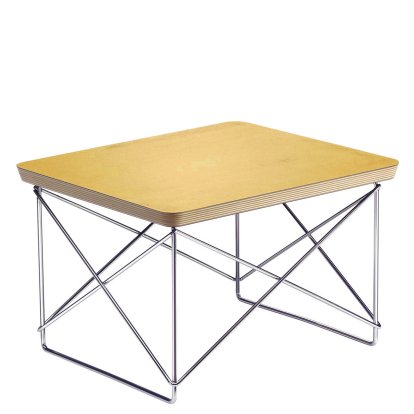 Occasional Table LTR , HPL, gold leaf, Polished chrome