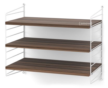 String System Shelf S, 30 cm, White, Walnut veneer